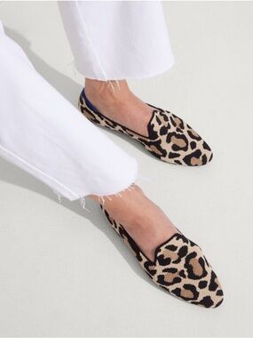 Rothy’s The Almond Loafers in Desert Cat Flats Shoes Leopard Print Animal 6